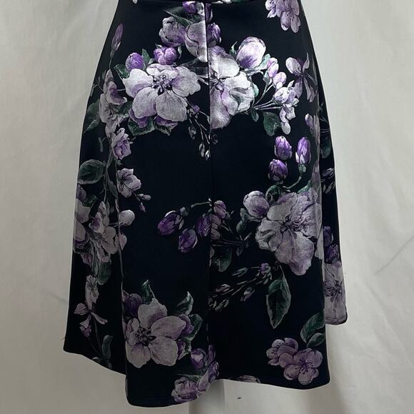 Stella & Julie Black W Metallic Floral Print Party WhimsiGoth Dress NWOT Size 6 - Picture 7 of 13